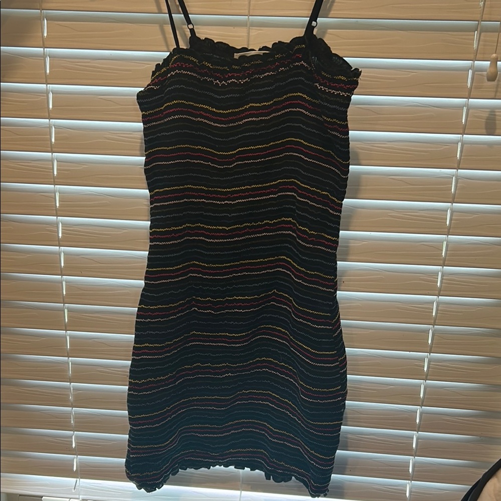 Black Multicolor Striped Women's Dress